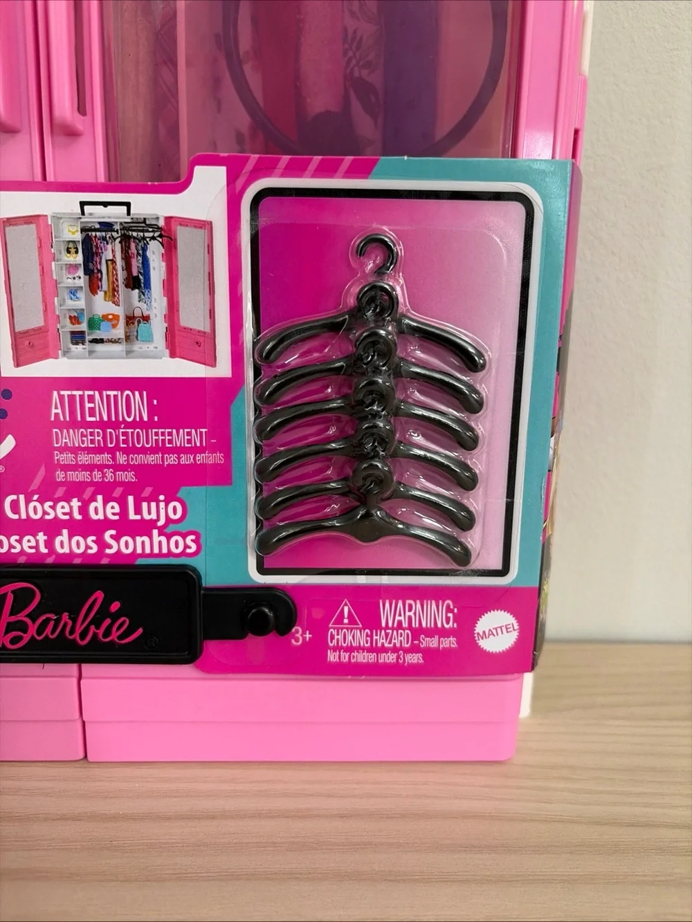 Barbie New! Pink Closet Storage Organizer with Hangers
